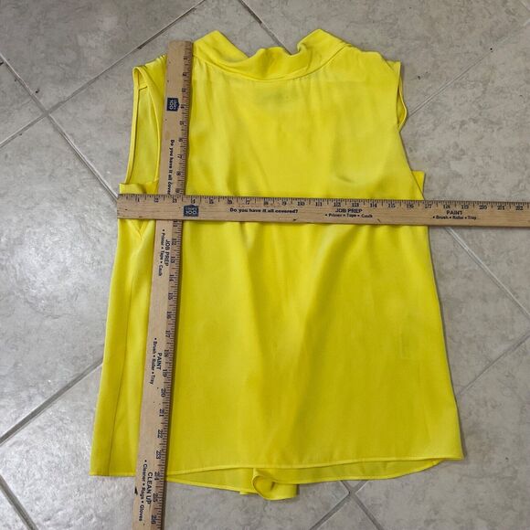 MM Lafleur 100% Silk Sleeveless Tank Top women XS yellow mock neck - Picture 7 of 9